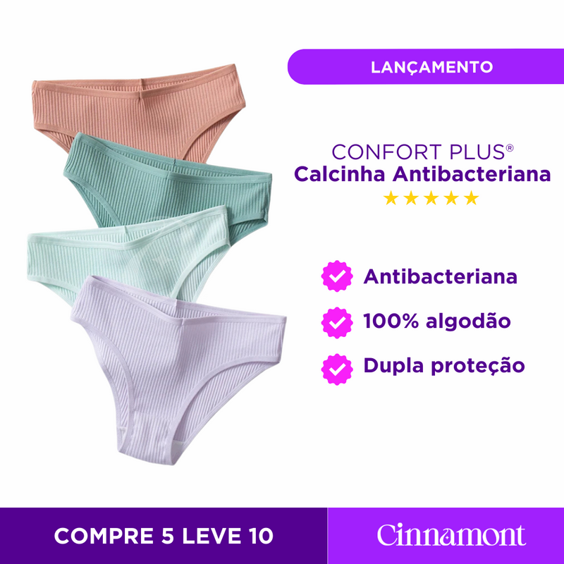 CONFORT PLUS® - Calcinha Antibacteriana (COMPRE 5 LEVE 10)