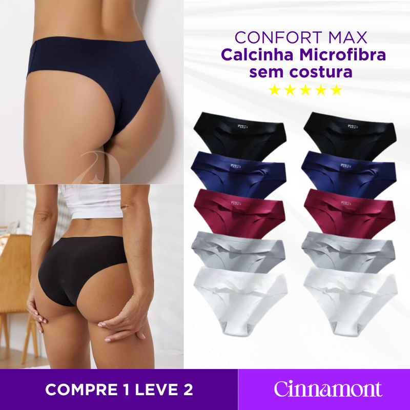 CONFORT MAX® - Calcinha Microfibra Sem Costura (COMPRE 5 LEVE 10)